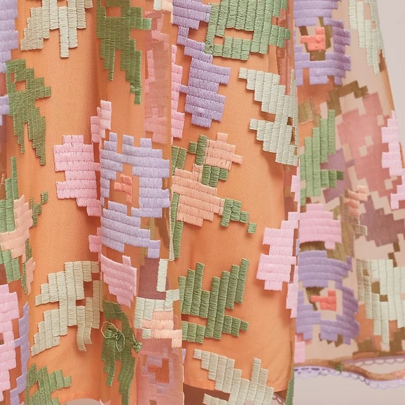 Anthropologie Maeve Pixilated Tulle Midi Skirt. NWT Sz M - Picture 4 of 7